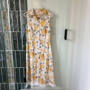 Rachel Parcell White Cream Halter Maxi Sundress